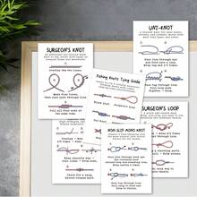 6张分步讲解钓鱼结打法卡片，教你如何打实用钓鱼结，经久耐用，适合初学者和钓鱼爱好者，是钓鱼教学辅助工具，钓鱼结打法指南卡片 - 均碼 - 查看 4