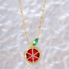 2026 Verano Nuevo Collar de Cadena de Fruta Refrescante para Mujeres Estilo Coreano y Japonés  Ins Moda Joyería de Cadena de Cuello Versátil - Rojo dorado XL68236-H - Ver 10
