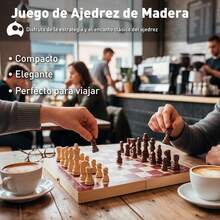 Bluelander Ajedrez de Madera Plegable 29 X 29 cm Abierto (29 x 14.5cm Cerrado), Tablero de Ajedrez con Piezas, Juego de Ajedrez Profesional Portátil para Niños y Adultos, Chess - 1 - Ver 5