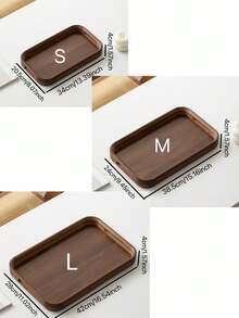 1pc Walnut Wood Tray With Handle Design, Suitable For Serving Food, Snacks, Beverages, Sushi, Steak, Pizza, Desserts, Cakes, Breads, Breakfast Tray, Coffee Tray, Tea Tray, Charcuterie Board, Ramadan, Valentine's Day, Chinese New Year - Maroon - View 8