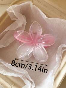 3个/1个女士粉色情人节芙蓉花发夹，轻盈塑料沙滩花朵发饰，适合日常休闲、派对、通勤、海滩度假、扎马尾辫、盘发、洗脸、化妆、搭配服装，时尚爪夹，优雅发爪，休闲发夹，美发夹 - 彩色 - 查看 3