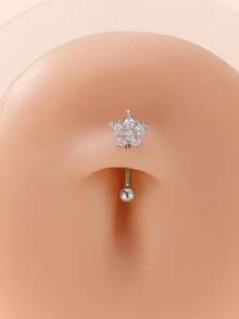 1pc Stainless Steel Reverse Barbell Navel Ring, Cute Belly Button Piercing Jewelry, Suitable For Daily Wear - Multicolor - View 6