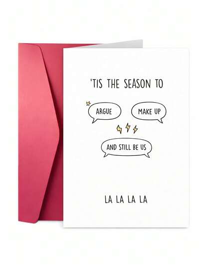 Cartão de Dia dos Namorados Engraçado com Envelope, Cartão de Saudação de Amor Fofo para Casais, Namorado ou Namorada, Cartão de Dia dos Namorados Humorístico sobre Discussão e Reconciliação, Presente Perfeito de Dia dos Namorados ou Cartão de Aniversário