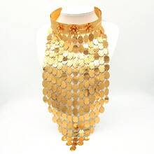 Dubai Gold Plated Exaggerated Long Glitter Jewelry Set Bridal Wedding Necklace Earrings Bracelet Ring Set - BJW246FF2 - View 5