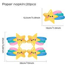 20PCS Bohemian Rainbow Cloud Star Printed Napkins, Rainbow-Shaped Disposable Birthday Party Napkins, Irregular Tissue Napkins, Dinner Handkerchiefs, Wedding Spring Birthday Parties, Wedding Anniversary Tea Parties, Garden Parties, Birthday Party Receptions - Multicolor - View 6