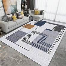 1 pieza Alfombra de área con patrón geométrico, adecuada para dormitorio, sala de estar, ideal para uso diario, Día de Acción de Gracias, Día del Padre, Día de la Madre, regalo para recién casados, decoración de baño - Camel - Ver 9