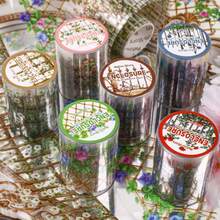 200厘米/卷，花卉围栏图案装饰胶带，复古花卉主题，可用于装饰手机壳、剪贴簿、明信片、笔记本，创意DIY材料套装，生日礼物，培养动手能力，和纸胶带，适合日记本。 - 彩色 - 查看 3