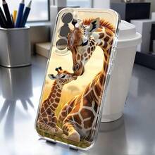 Funda de Teléfono Giraffe Anti-caída de Cobertura Completa TPU para  Galaxy A02 A03S A04 A05S A06 A13 A14 A15 A16 5G A21S A22 A23 A24 A25 A32 A34 A35 A50 A52 A53 A54 A55 A73 S21 Ultra S22 Plus S23+ S24 FE S25 Funda Protectora a Prueba de Golpes, Mejor Regalo para Familiares Amigos Amantes, Funda Protectora a Prueba de Golpes, Funda de Teléfono de Moda, Diseño de Jirafa, Funda de Teléfono Duradera, Material Flexible, Cubierta Protectora de Teléfono, Usuarios de , Regalo Familiar - Multicolor - Ver 4