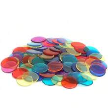 TendenciaHygloss Products, Inc - 100 fichas de plástico para Bingo de Color para Contar, fichas de Juego, marcadores translúcidos, 7/8 Pulgadas de diámetro, 100 UnidadesCalidad premium - Transparente - Ver 1