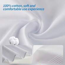 16英寸 x 16英寸 男士100%纯棉手帕，经典白色，透气可重复使用，绅士手帕 - 白色 - 查看 5