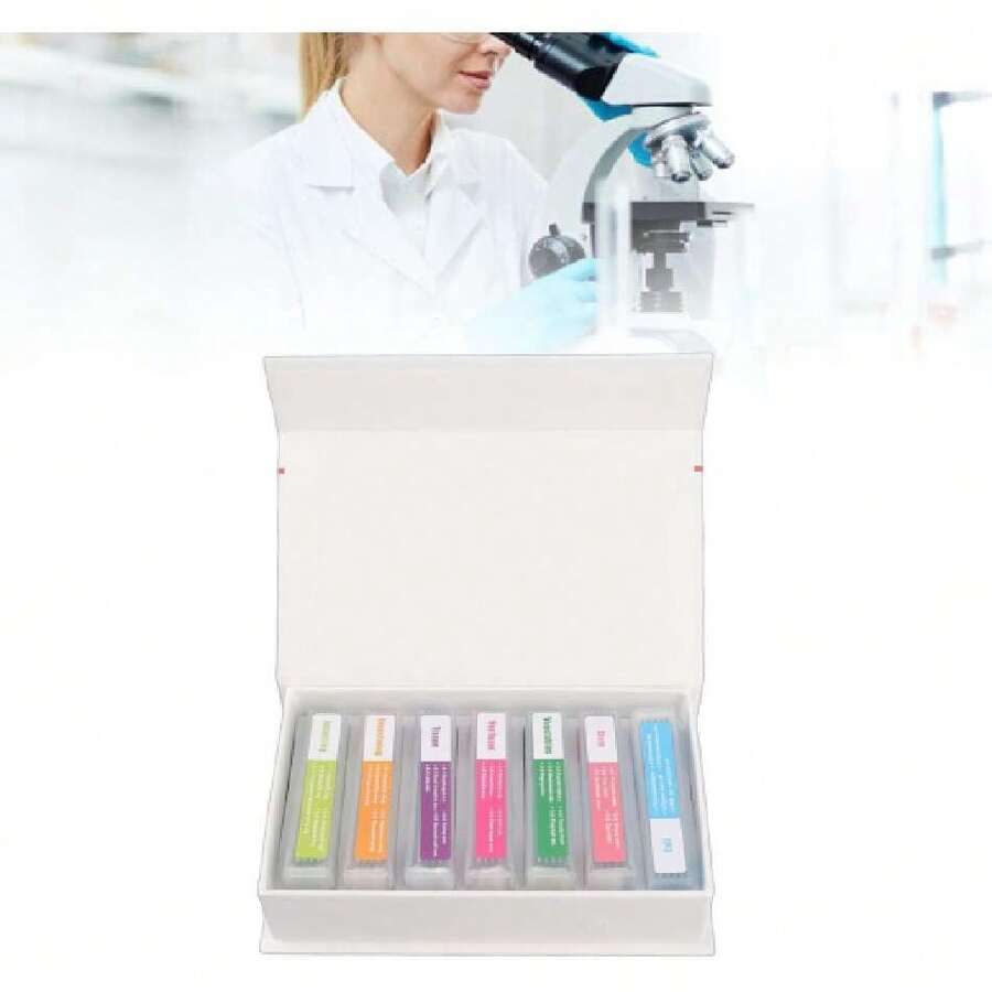 Juego de Portaobjetos de Microscopio Preparados de Vidrio para Biología, Muestras de Laboratorio,35 Uds Juego de Portaobjetos de Microscopio Preparado Vidrio Biológico,Juego de Muestrasde Laboratorio,37491568 - Tipo de Enchufe A Japonés (100V) - Ver 1