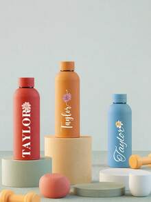 1pc 500ml Customizable Insulated Tumbler, Can Personalize With Name And Text, Straight Cylinder Coffee Cup, Car Travel Mug, Customized Stainless Steel Coffee Cup, Customized Birthday Gift, Bridesmaid Gift, Mother's Day Gift, Kitchen & Dining, Customized Cup - Multicolor - View 4