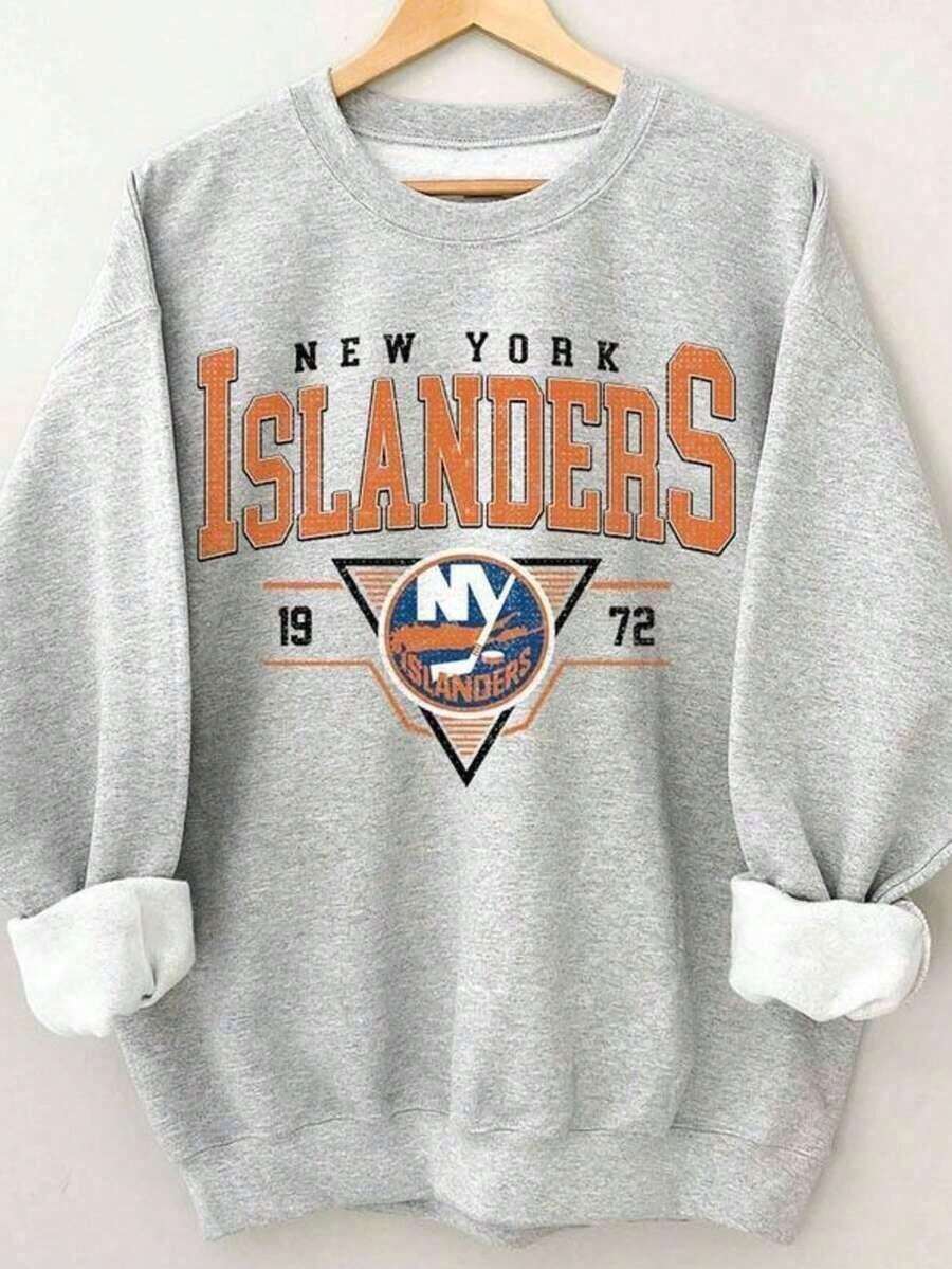 Hoodies For WomenBasic Cotton Vacation T-Shirt Vintage 90s New York Knicks Shirt, Crewneck New York Knicks Sweatshirt, Retro Hoodie For Women And Men Unisex Basic Layering T-ShirtLoose And Comfortableed Hardy Clothes Tops - Xám - Xem 1