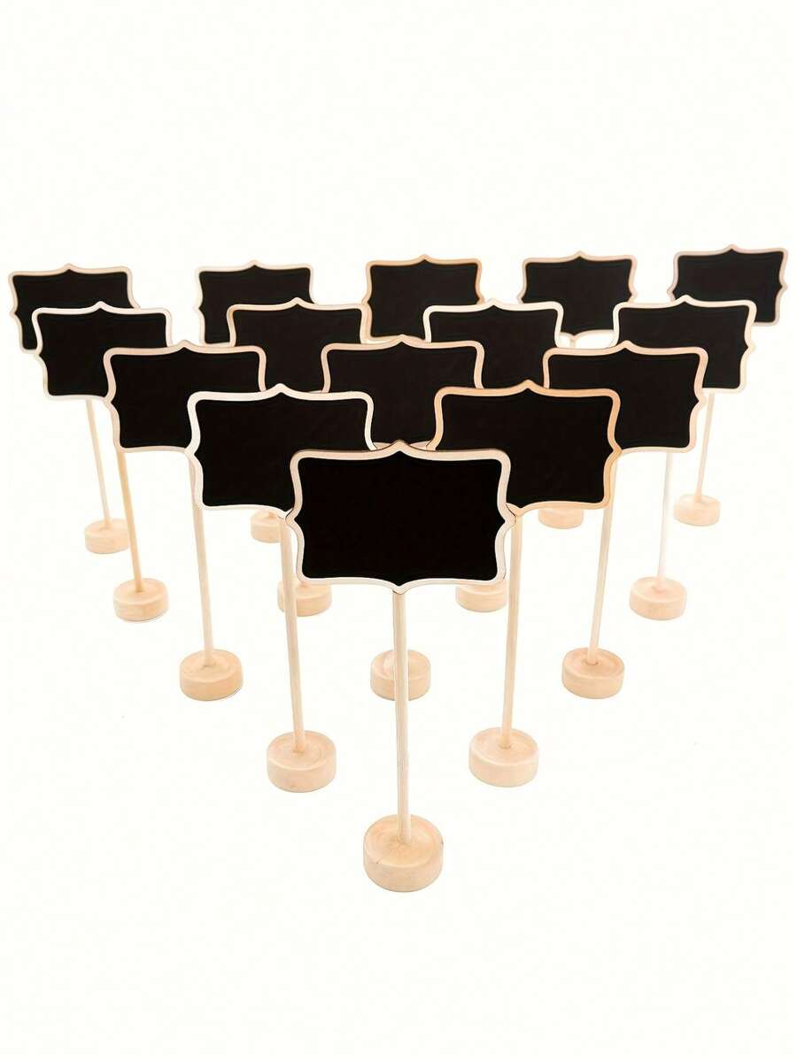 Cartel de pizarra pequeño con caballete, etiquetas de comida de buffet para fiestas, pizarra rectangular, tarjetas para lugares de boda, decoración para fiestas de cumpleaños - Multicolor - Ver 1