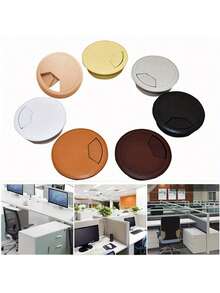 4pcs 60mm Plastic Desktop Cable Grommet Covers, Round Cable Management Grommets For Computer Desks
