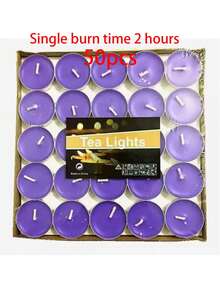 1 Box Of 50pcs Christmas Candles, Heat-Resistant Tea Candles And Smokeless Soy Wax Candles, Suitable For Tea Brewing, Romantic Candlelight Confession On Christmas, Creating Romantic Party Atmosphere, Valentine's Day Gift