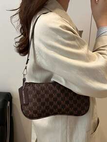 2026 New Fashionable Versatile Textured Chain Shoulder Bag Underarm Handbag For Women - Coffee - View 2
