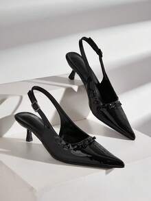 Pointed Toe Handmade Bowknot Office Cocktail Party Stiletto High Heel Shoes - Black - View 1