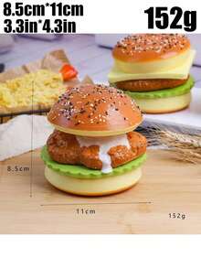1pc Beef Burger Squeeze Toy For Adults,Hamburger,Food, Squishy, Fake Food, Squishy Toy,Beef Burger,Croissant, Low-Resilience Hamburger Multi-Layer Model Toy Stress Relief Gadget, Educational Toy, Realistic PU Material Detachable Relaxation Item