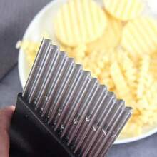 1pc Stainless Steel Wavy Slicer Knife, Wavy Blade, No Electricity Needed, Kitchen Tool, Suitable For Cutting Fries, Potatoes, Fruits, Vegetables, Salads, Carrots, Etc. - Metal Wavy Slicer Knife - Multicolor - View 10