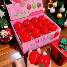 24Pcs Strawberry Peach Tomato Fruit Lip Balm Natural Formula Hydrating Repair Clear Lip Balm Moisturizing For Girls Lips Care - Strawberry - 查看 2