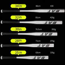 1pc Baseball Bat, Aluminum Alloy Steel Baseball Bat, Self-Defense Weapon Equipment For Car, Sports Outdoor Team Sports Baseball Softball Sports Accessories - Silver - View 4