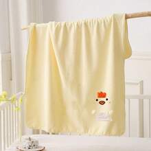 1pc Extra Large Cartoon Design Baby Bath Towel, Baby Blanket, Soft & Absorbent