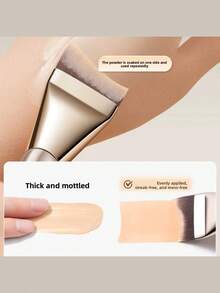 2pcs Foundation Brushes Set, Ultra-Thin Flat Brush Head, Angled Crescent-Shaped Base Makeup Brush, Korean Style Concealer Flat Brush Head, Liquid Foundation Brush, High-Quality PBT Fiber Bristles, Dense Bristles, Makeup Brush Set, Makeup Brush Set, Makeup Brush Set, Complete Makeup Set, Makeup Brush Set, Complete Makeup Tools, Brush Set, Makeup Brush Set, Makeup Gift Set - Multicolor - View 3