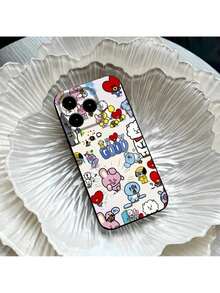 Cartoon Kpop B-BT-21S Phone Case compatible with  17 Air 16 15 14 12 13 11 Pro Max Mini X XR XS Max 7 8 Plus Black Silicon Cover, Cover compatible with  17 pro hülle,  17 pro max hülle,  17 hülle,  16 pro hülle - Schwarz 10 - Übersicht 3