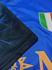 Italian Naples Style Men's Football/Soccer Jersey & Crew Neck Comfortable Sports Top, Suitable For Match, Training, Casual Wear And Holidays, Great Gift - Blue - View 6