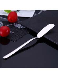 1pc Rust-Proof Stainless Steel Butter Knife Dual-Use For Spreading & Scooping Special For Cheese Crushing/Jam Scooping/Butter Spreading Must-Have For Festival Family Gatherings/Dessert Making/Breakfast Prep Kitchen Gadget Essential Practical Father's Day Gift For Dad & Husband, Kitchen, Storage, Home Deccor