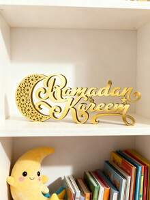 1 món đồ trang trí Eid Mubarak, hình trăng lưỡi liềm bằng gỗ 2026 dùng để trang trí bàn ăn trong tháng Ramadan, chữ cái bằng acrylic vàng, quà tặng Ramadan trong nhà bằng tiếng Ả Rập, đồ trang trí nhà cửa, lò sưởi, văn phòng theo phong cách Hồi giáo. - Nhiều màu - Xem 10