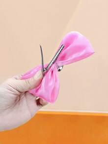 10pcs/Set Heart Crystal Satin Bow Hair Clips, Classic Bow Design, Random Color Assortment - Suitable For Girls And Women, Minimalist, Classic, Versatile, Sweet, Suitable For Daily, Commute, Date, Party, Valentine's Day Gift, 2026 New Year Gift, Claw Clips, Hair Slide, Hair Barrettes, Head Accessories, Hair Accessories For Women - Multicolor - View 6