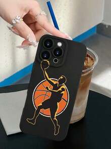 A Stylish And Simple Basketball Player Silhouette Patterned Phone Case With Raised Camera Edges And Anti Drop TPU Protective Cover, Suitable For Apple 17/16/15/14/13/12/11 Pro Max Series, Galaxy S24/S23/S22/S21 Series, A54/A53/A52/A34/A15 Series And Other Models, Suitable As A Cute Gift For Friends, Family, Lovers Or Individuals During Christmas And New Year - 3 cái - Xem 4