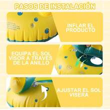 Flotador de Piscina para Niños, Flotador Inflable para Niños, Juguetes de Fiesta de natación en la Playa para niños y Adultos, con toldo, Incluye Bomba + Brazaletes de ,37491649 - Tipo de Enchufe A Japonés (100V) - Ver 2