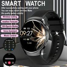 1 件 1.50 英寸高清全触摸屏智能手表，100 多种运动模式、计步器、天气预报、无线通话、消息提醒、远程摄像头、音乐播放器、DIY 壁纸，适合男士、女士、朋友、情侣、长辈作为节日礼物 - 彩色 - 查看 2