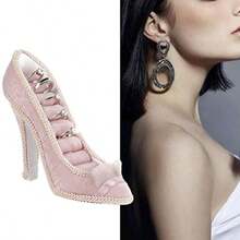 XGLTyenaza Pendiente Collar Soporte de Anillo Ente Soporte de Exibición de Joyas Exitor de Joyas de Zapatos de Tacón o Soporte de Joyería para Tiendas de Joyería Casera Boutiques ig eel - Rosa - Ver 6