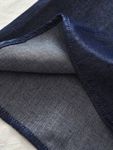 bearleader 2pcs Girls Denim Style Sleeveless Top And Lace Trim Pants Set - Navy Blue - View 6