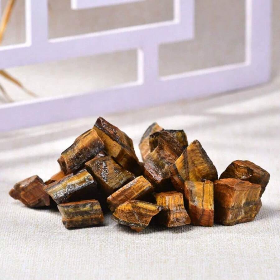 Natural Yellow Tiger's Eye Stone Chips - Aquarium Filler, Potted Plant & Fish Tank Decor, Jewelry Making, Decoration, Garden, Fountain, Other DIY Projects, Holiday Gifts