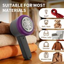 Electric Fabric Shaver, Digital Display, Rechargeable Lint Remover, Sweater Defuzzer, USB Charging, Household Appliance - Multicolor - View 10
