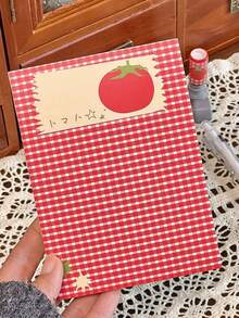 1本50张/100页可爱番茄空白笔记本，迷你便携便签本，素描本，日记本，学校及办公用品 - 彩色 - 查看 8