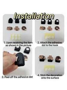 AD 3pcs Random Front Seat Car Hooks, Cute Bear Cartoon Creative Personalized Car Interior Decor Accessories