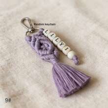 1pc Customized Braided Tassel Name Keychain, Personalized Boho Bag Charm, Wedding Gift, Bridesmaid Gift, Valentine's Day Gift