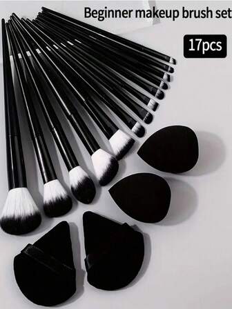 13 st sminkborstar, 2 set sminksvampar, 2 st sminkpuderpuffar, sminkverktyg, ögonskugga, rougeborstar, sminkborsteset, sminkborsteset, sminkborsteset, komplett sminkkit, sminkborsteset, komplett sminkkit, sminkborsteset, sminkborsteset, sminkpresentset