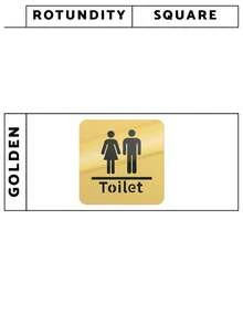 1pc 10cm Glossy Acrylic Wall Stickers, Bathroom Signage Mirror Stickers, Home Decor Wall Decals, Toilet Indicator Sign,For School Supplies,Back To School - Multicolor - View 15