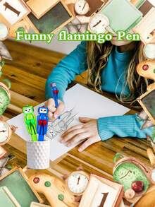 2pcs/Set Boxing Robot Designed Ballpoint Pens, Exquisite Craftsmanship, Realistic Mechanical Arm Movement, Crisp Sound Effect When Pressed, Suitable For Christmas, Birthday, School Or Office Use, Smooth Writing! - Multicolor - View 8