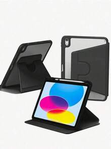 360 Degree Rotating Protective Case For IPad (A16) 11th Gen 11-Inch (2025) And IPad 10th Gen 10.9-Inch (2022) - Transparent Back Cover With Rotating Stand, With Pencil Slot, Black - Black - View 11