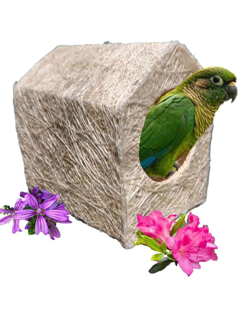 Nido Ave de Fibra Natural Hecho a Mano – Casita para Pájaros Pequeños como Canarios, Pinzones y Periquitos – Refugio Acogedor para Jaulas y Aviarios,37495966 - Unitalla - Ver 1