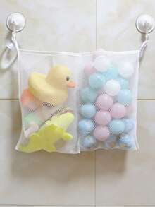 浴室玩具收纳袋，带2个挂钩，化妆品整理架，可悬挂收纳洗澡和水上玩具，带吸盘的房间整理架，送给女性和母亲的礼物，旅行必备，家居收纳，浴室配件，家居用品 - 彩色 - 查看 14