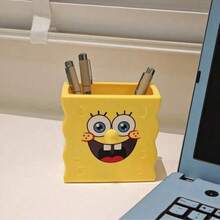 SpongeBob SquarePants 海绵宝宝卡通小蜗笔筒 | 可爱3D打印文具收纳盒，可收纳钢笔/铅笔/剪刀 | 比基尼海滩主题装饰，学生/上班族的理想礼物 | 大容量桌面收纳盒，色彩鲜艳。请注意，由于手工制作，颜色可能略有差异或存在轻微瑕疵。 - 彩色 - 查看 14